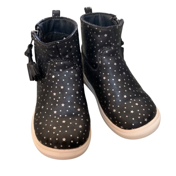 STRIDE RITE 360 HIGH TOP ZIP SHOES MELODY BOOTS BLUE/STARS TODDLER-GIRLS SIZE 6M - Picture 1 of 9